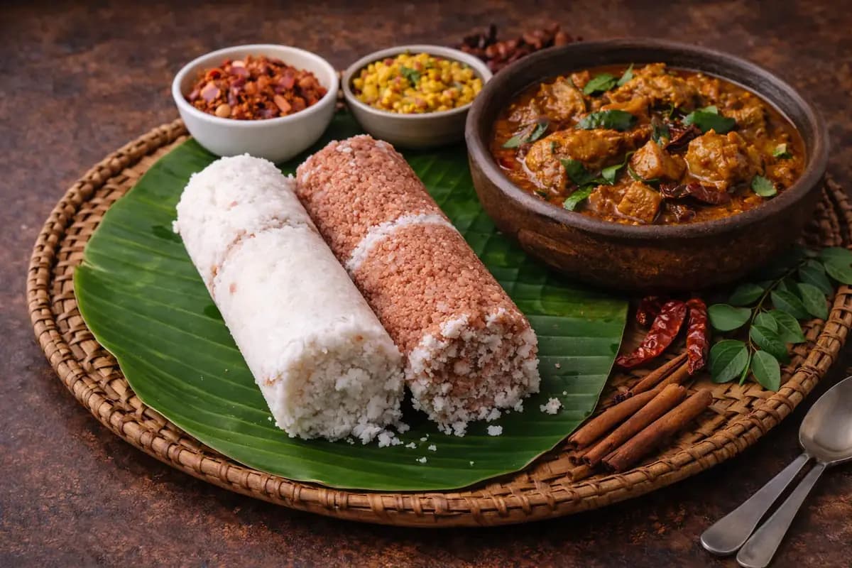 Jaffna Puttu (rood/wit rijstmeel)
